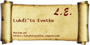 Lukáts Evetke névjegykártya